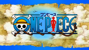 One Piece 動畫標誌，破地圖上有骷髏頭和草帽。