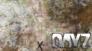 一張帶有「DAYZ」標誌和俄羅斯地名的舊遊戲地圖。