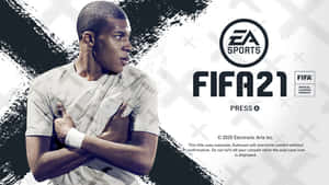 身穿白色球衣的足球運動員交叉雙臂出現在FIFA 21電子遊戲封面上。