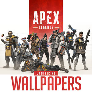 七個Apex Legends角色穿著戰鬥裝備為壁紙擺姿勢。