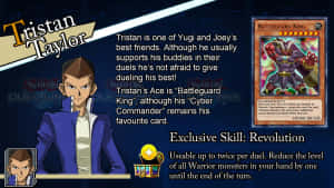 《遊戲王》角色 Tristan Taylor 與他的 Battleguard King 怪獸卡 — 亞當·布羅迪 壁紙