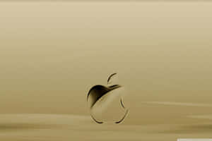 米色背景上帶金屬質感的Apple標誌