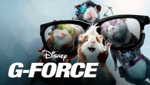 三隻天竺鼠戴著護目鏡和裝備，為迪士尼的 G-Force 英勇地擺姿勢。