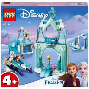 LEGO Disney Frozen城堡，角色在黃昏的雪山中。