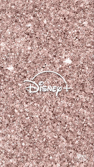 玫瑰金色閃粉背景上的 Disney+ 標誌 — 凌志標誌 GIF 壁紙