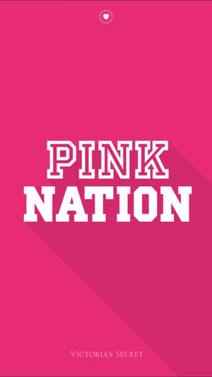 粉紅色背景，白色文字顯示PINK NATION和Victoria's Secret標誌。 — 淺粉紅色美學動圖 壁紙