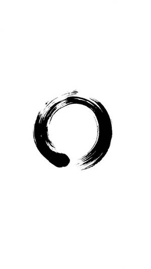 白色背景上的極簡黑色筆觸圓圈 — 善逸 GIF 壁紙