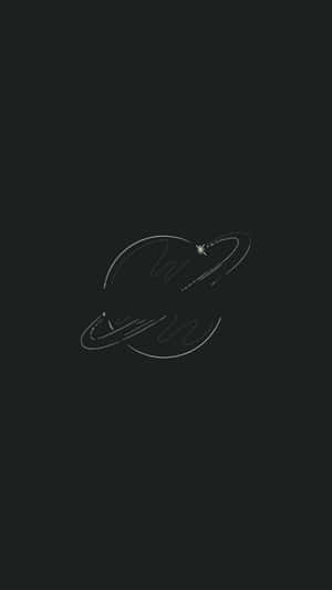 一個帶有光環和星星的發光行星，背景為深色。