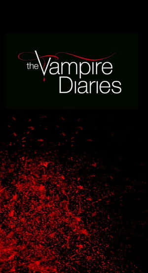 The Vampire Diaries 標誌在黑色背景上帶有紅色濺射效果。