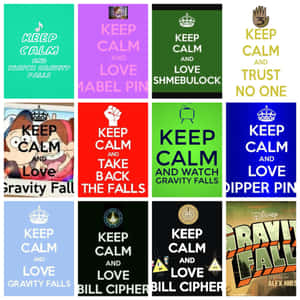 以 Gravity Falls 角色和語錄為主題的「Keep Calm」海報合集。