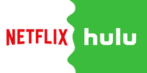 Netflix 和 Hulu 標誌並排放置，帶有波浪形分隔線。