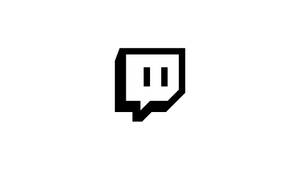 白色背景上的黑色 Twitch 串流平台標誌