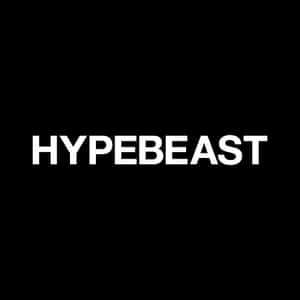 Hypebeast 標誌以白色文字顯示在黑色背景上。