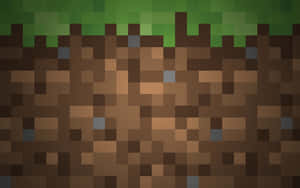 像素化Minecraft風格嘅泥土同草方塊紋理。 — 型格 Minecraft 壁紙