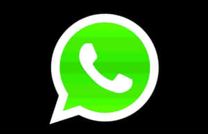 黑色背景上帶有白色電話圖標的綠色WhatsApp標誌