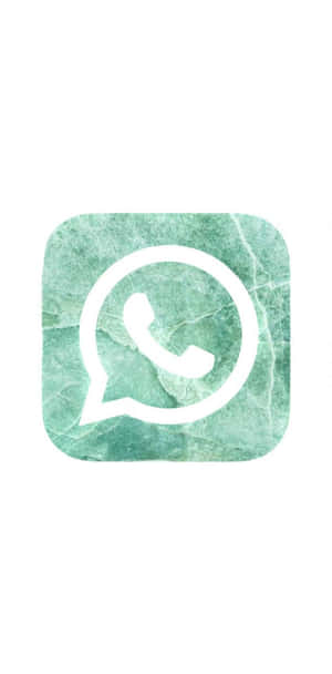 WhatsApp應用程式圖標，帶有綠色大理石紋理背景。