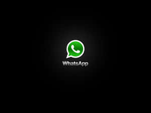 WhatsApp標誌，綠色對話氣泡和白色文字在深色背景上