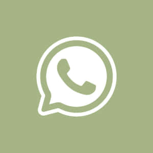 白色WhatsApp標誌在橄欖綠色背景上