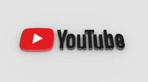 YouTube 標誌，帶有紅色播放按鈕和黑色文字，背景為淺灰色 — YouTube 壁紙