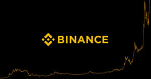 金色價格圖表在黑色背景上上升的Binance標誌