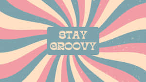 復古太陽爆發設計，帶有復古字體的「STAY GROOVY」文字。