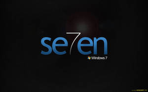 深色背景上帶有藍色文字的 Windows 7 標誌