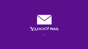 Yahoo Mail標誌，帶有信封圖示同載入點，喺紫色背景上