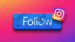 裂紋關注按鈕帶Instagram標誌，背景為彩色漸變。