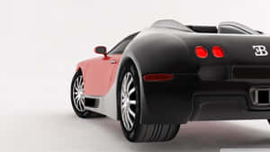 黑色和粉紅色Bugatti跑車，帶有紅色尾燈，在工作室環境中