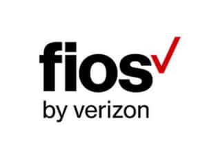Fios by Verizon 標誌，黑色文字配紅色剔號，白色背景。