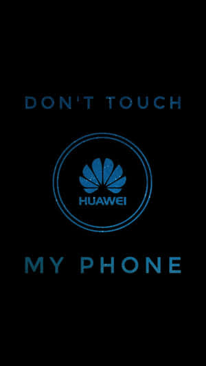 藍色文字警告不要在黑色背景上觸摸華為手機。 — Huawei 壁紙