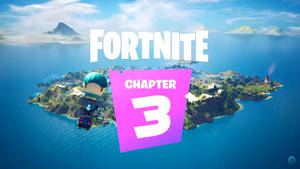 Fortnite Chapter 3標誌在熱帶島嶼上空，伴隨一個熱氣球。