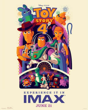 《反斗奇兵4》電影海報，主角 Woody、Buzz Lightyear 和 Bo Peep。