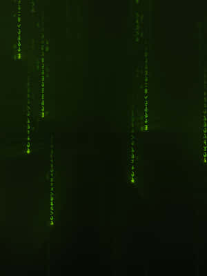 在黑暗的 Matrix 風格背景上落下的綠色數碼代碼。