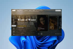 HBO 電視節目頁面顯示 Winds of Winter，背景為藍色抽象。