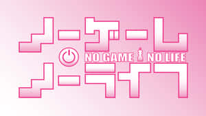 《NO GAME NO LIFE》的動畫標誌，帶有粉紅色漸變和遊戲符號。