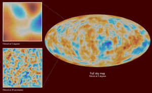 宇宙微波背景輻射圖，顯示太空中的溫度波動。