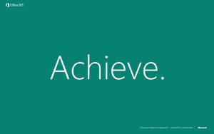 青色背景，白色文字寫著 'Achieve.' 和 Microsoft 品牌標誌。