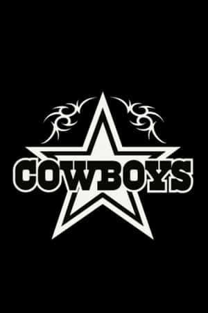 黑色背景上帶有部落設計的白色星星標誌和「Cowboys」字樣。 — 牛仔 壁紙