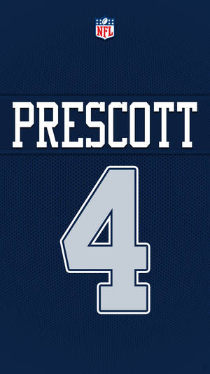 帶有Prescott和數字4的NFL美式足球球衣。