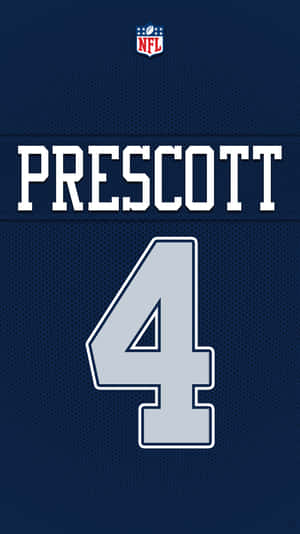 印有Prescott和數字4的NFL美式足球球衣。