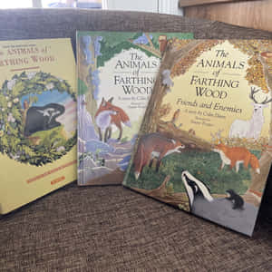 灰色梳化上的三本法辛森林動物書