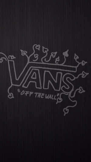 Vans標誌帶有皇冠和語錄，背景為拉絲金屬 — Vans GIF 壁紙
