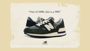 New Balance運動鞋，引用1000個中這是990，撕破紙背景