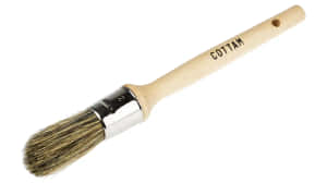 帶有木柄和金屬套圈的 Cottam 油漆刷。 — 螢幕保護 壁紙