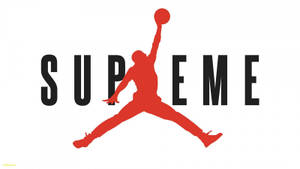 帶有Supreme文字的紅色籃球運動員剪影標誌 — 科比· Bryant 壁紙