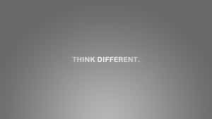 灰色漸變背景，白色文字寫著 think different