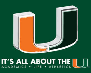 帶有口號academics life athletics的University of Miami標誌