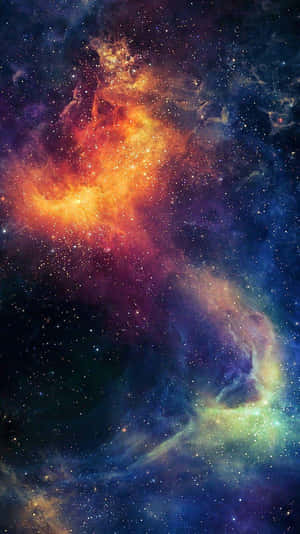 深空中帶有星星的彩色星雲