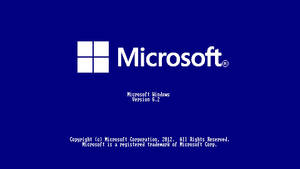 Microsoft Windows 啟動畫面，版本 6.2 在藍色背景上